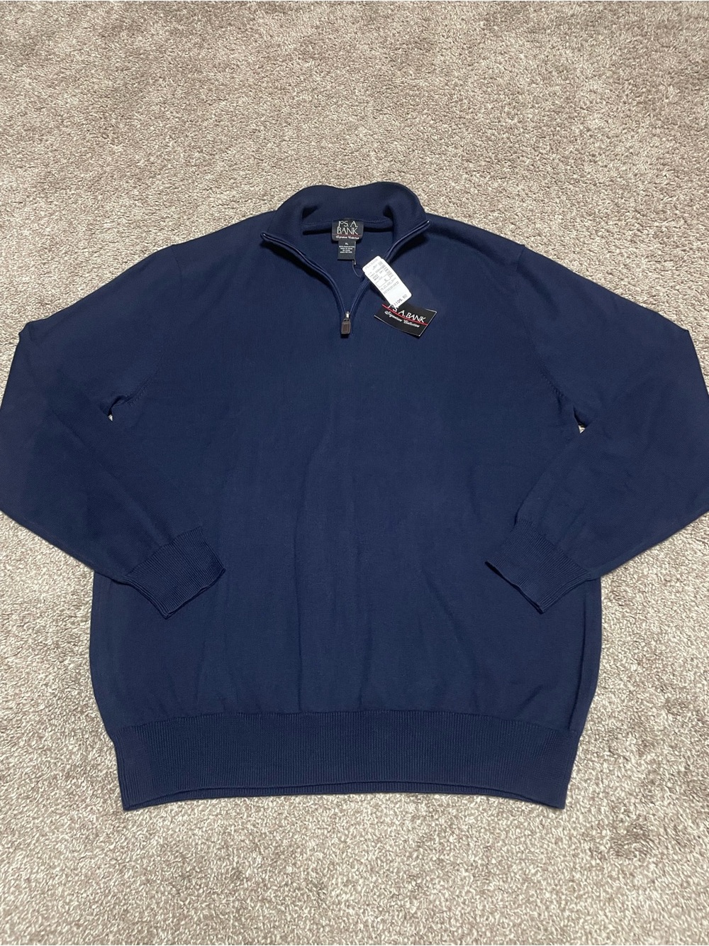 NWT Jos. A. Bank Pima Cotton 1/4 Zip Sweater Men’s Size XL